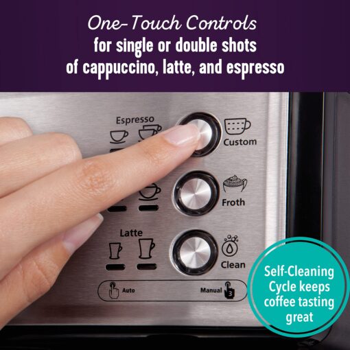 Mr. Coffee Espresso and Cappuccino Machine, Stainless Steel, Programmable Coffee Maker with Automatic Milk Frother, 15-Bar Pump, Ideal for Home Baristas - Image 5