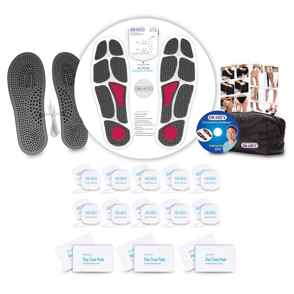 Dr Ho's Circulation Promoter Deluxe Package - TENS Machine, EMS Therapy Proprietary AMP, TENS Unit Muscle Stimulator for Leg Pain and Foot Pain